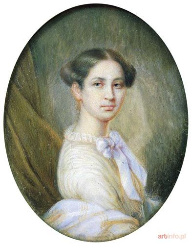 SACHOWICZ Grzegorz | PORTRET MINIATUROWY PANNY W BIELI, 1856