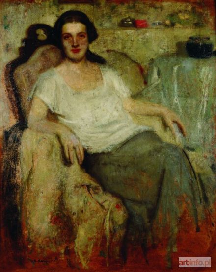 KARPIŃSKI Alfons | Portret kobiety w salonie, 1925