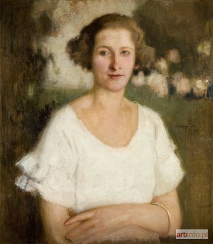 KARPIŃSKI Alfons | Portret kobiety w białej bluzce, 1921 r.