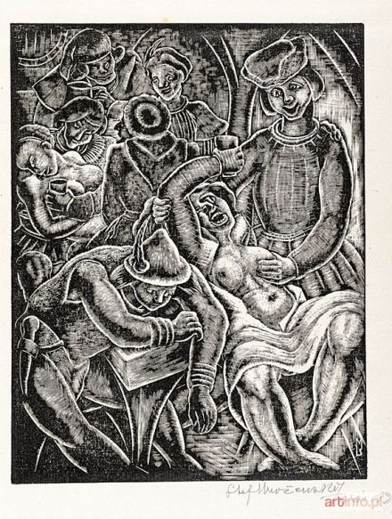 MROŻEWSKI Stefan | Ilustracje do Grand et Petit Testament Franćois Villona, Paryż 1929-1930. BACHANALIA, 1929