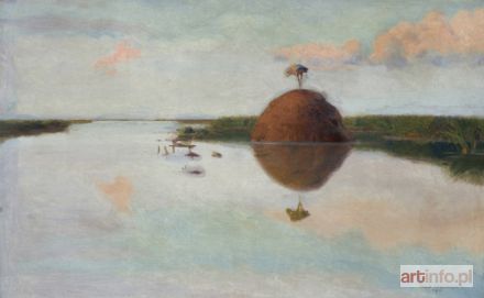 CHEŁMOŃSKI Józef | ZACHÓD SŁOŃCA NA BŁOTACH, 1900