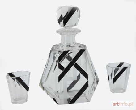 Karafka z dwoma kieliszkami art déco