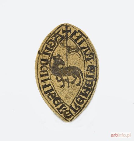 Gotycki tłok pieczętny do laku