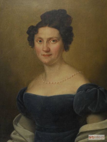 SCHWEIKART Karol | Portret damy w błękitnej sukni, 1824