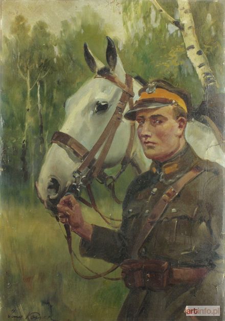 KOSSAK Jerzy | Ułan z koniem, 1928