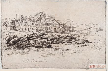 PANKIEWICZ Józef | Domy na skalach widok wybrzeza w Concarneau, 1908 r.