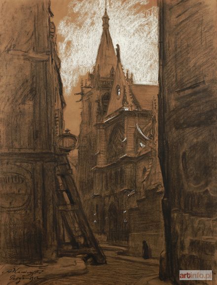 KAMIŃSKI Antoni Józef | Widok na katedrę Saint Severin w Paryżu, 1912 r.