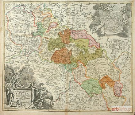 HOMANN Johann Baptist | Mapa Śląska z planem Wrocławia