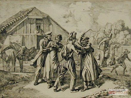 KLEIN Adam Johann | Przed karczmą  scena z wojen napoleońskich, 1819