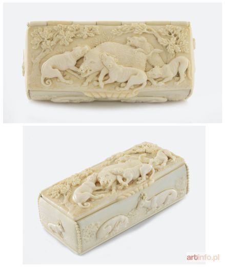 Tabakierka z dekoracją myśliwską