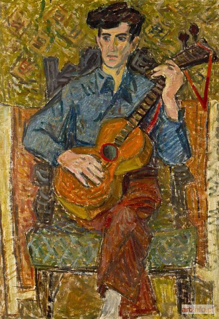 SZANCENBACH Jan | AUTOPORTRET Z GITARĄ, ok. 1955