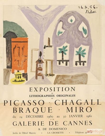 PICASSO Pablo | PLAKAT WYSTAWY litografii PICASSA, CHAGALLA, BRAQUE`A i MIRO