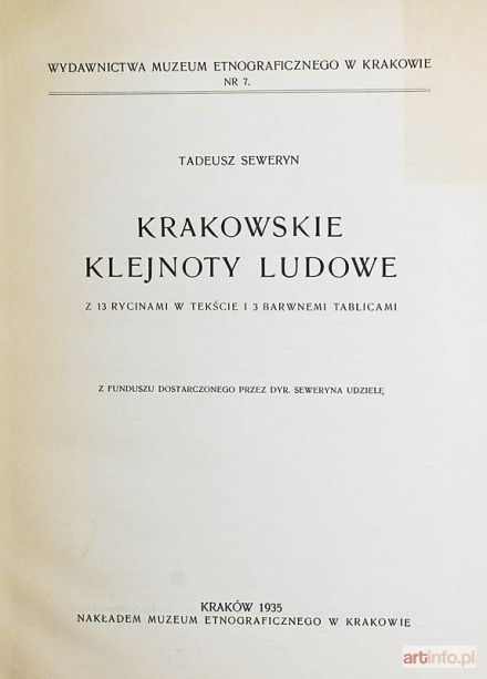 SEWERYN Tadeusz | Krakowskie klejnoty ludowe