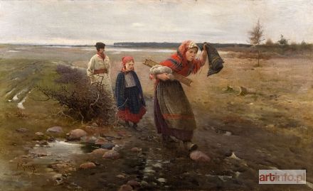 KĘDZIERSKI Apoloniusz | Na błotnistej drodze, 1890 r.