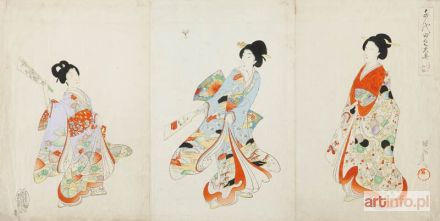 CHIKANOBU Toyohara | Kompozycja z cyklu Chiyoda - no Ooku ( Damy z pałacu Chiyoda ), 1895-96