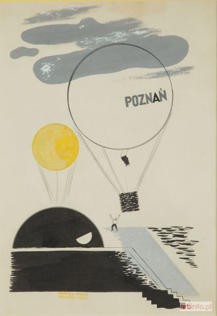 BRZESKI Janusz Maria | Start balonów - projekt plakatu, 1933 r.