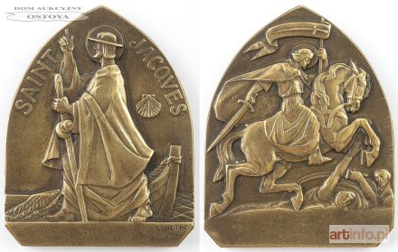 PLAKIETA, ŚW. JAKUB, Francja, pocz. XX w.