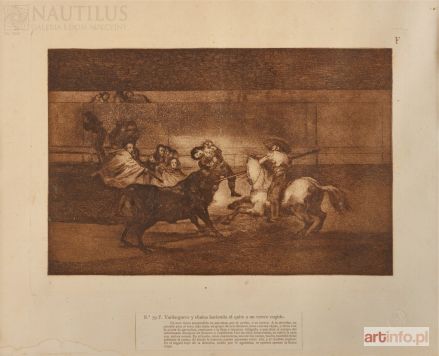 GOYA Y LUCIENTES Francisco | Varilarguero y chulos haciendo el quite a un torero cogido, 1816