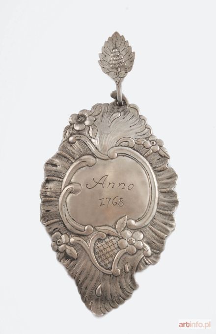 Zawieszka do wilkomu cechowego lub pucharu okolicznościowego, rokokowa