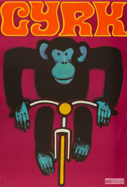 GÓRKA Wiktor | Plakat CYRK (szympans na rowerze), 1968