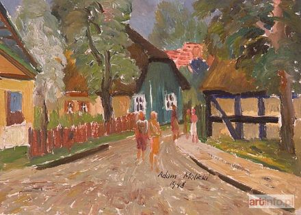 MALICKI Adam | Pejzaż ze snopkami, 1948