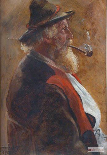 MALARZ nieokreślony | Portret mężczyzny z fajką, 1894 r.