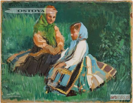 JAGODZIŃSKI Lucjan | MATKA Z DZIECKIEM NA TRAWIE, 1957