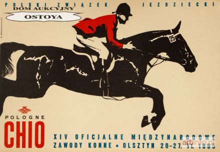 ROZWADOWSKI Jerzy | Plakat XIV OFICJALNE MIĘDZYNARODOWE ZAWODY KONNE OLSZTYN, 1965