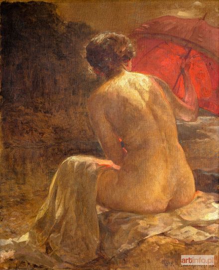 CZEDEKOWSKI Bolesław Jan | Czerwona parasolka, 1918 r.