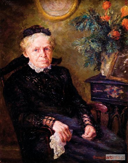 JUNGNICKEL Gertrud | PORTRET STARUSZKI W FOTELU, 1910