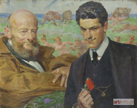 MALCZEWSKI Jacek | Piotr Hubal Dobrzański ze studentem filozofii (Alegoria doświadczenia i młodości), 1911 r.