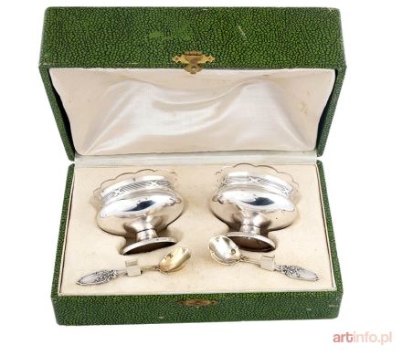 Para solniczek z łyżeczkami, Francja, I poł. XX w.