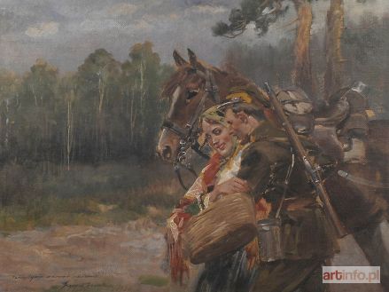 KOSSAK Jerzy | Ułan i dziewczyna. Umizgi, 1930