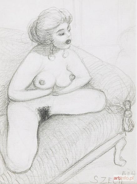 ŻECHOWSKI Stefan | Akt kobiecy na sofie, 1947