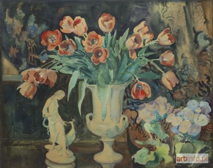 CHRZANOWSKI Antoni | Tulipany w białej wazie, 1944 r.