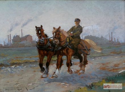 WINTEROWSKI Leonard | Woźnica z parą koni, 1920