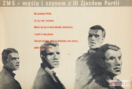ŚWIERZY Waldemar | Plakat - ZMS - Myślą i czynem z III Zjazdem Partii