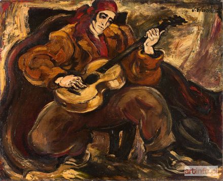 ELESZKIEWICZ Stanisław | GITARZYSTA - AUTOPORTRET Z GITARĄ, OK. 1930