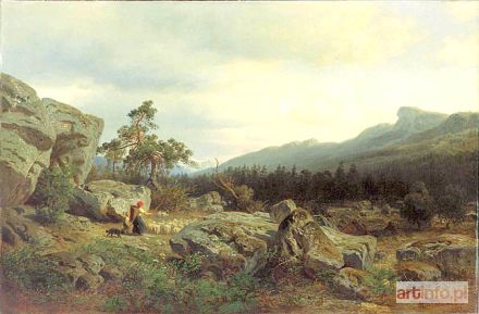 NABERT Julius August Wilhelm | PEJZAŻ GÓRSKI, 1862