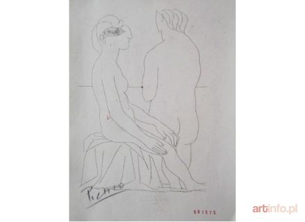 PICASSO Pablo | Dos Mujeres Desnudas. Una De Pie y Otra Sentada, 1933