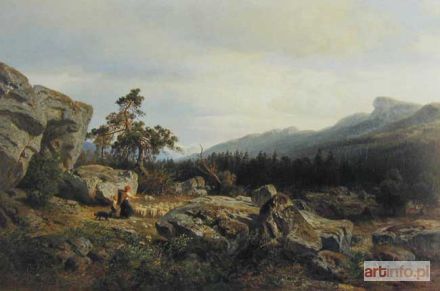 NABERT Julius August Wilhelm | Pejzaż górski, 1862