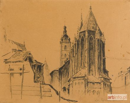 RUBCZAK Jan (Dubczak) | Widok na kościół Mariacki od strony prezbiterium, 1934 r.