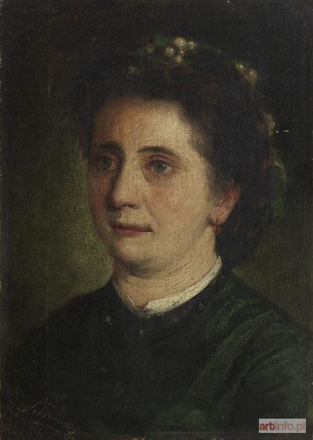 SIDOROWICZ Zygmunt | Portret kobiety z jemiołą we włosach, 1871