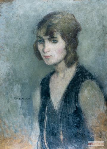 KARPIŃSKI Alfons | PORTRET PANI W CZARNEJ SUKNI, 1927 r.