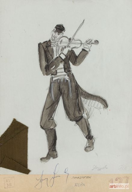 BIEGAŃSKA Irena | Projekt kostiumu Skrzypka do spektaklu Skrzypek na dachu, 1984 r.