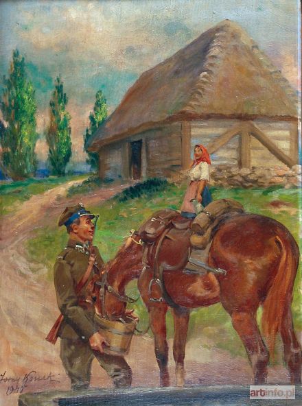 KOSSAK Jerzy | Ułan i dziewczyna, 1940