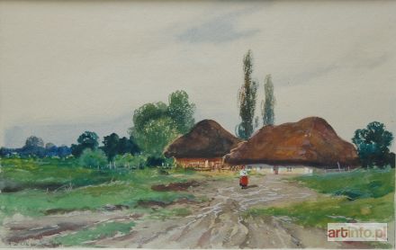 SETKOWICZ Adam | Pejzaż wiejski z chłopką (1915)