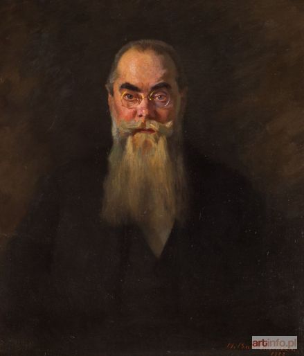 BARRENSCHEEN Hermann | PORTRET BRODATEGO MĘŻCZYZNY W OKULARACH, 1922