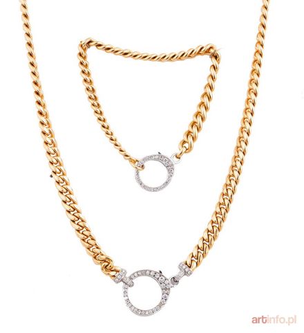 Komplet: naszyjnik i bransoletka z brylantami, współczesne