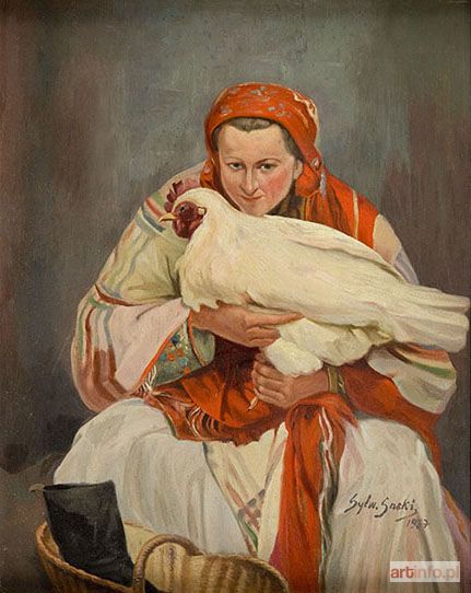 SASKI Sylweriusz | Kobieta z kurą, 1937 r.